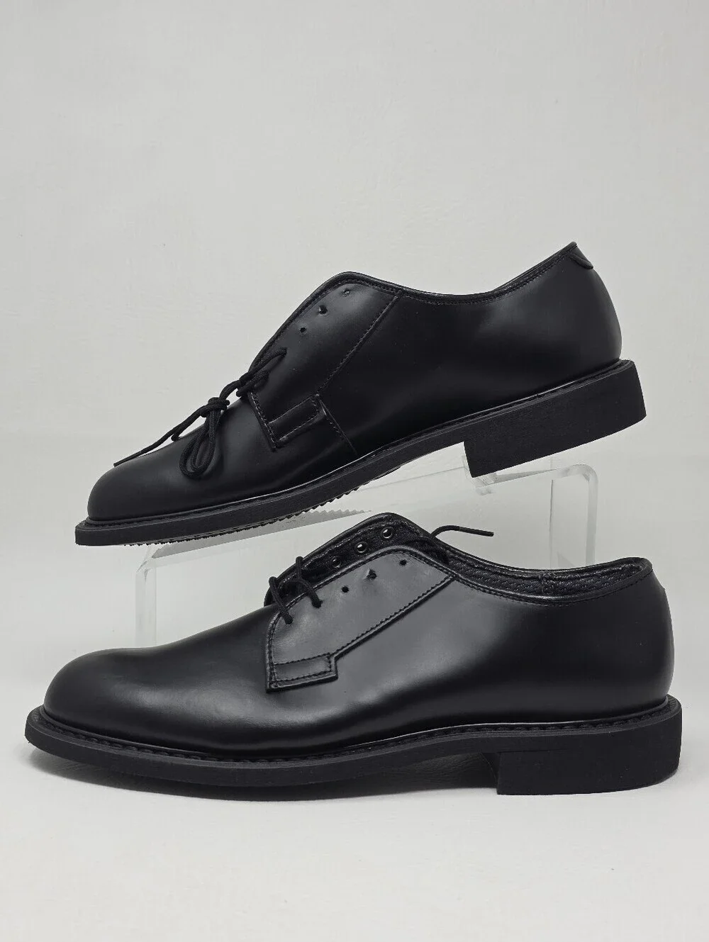 Bates Mens Size 7.5 D Leather Uniform Oxford Dress Shoes 00968 Vibram Soles